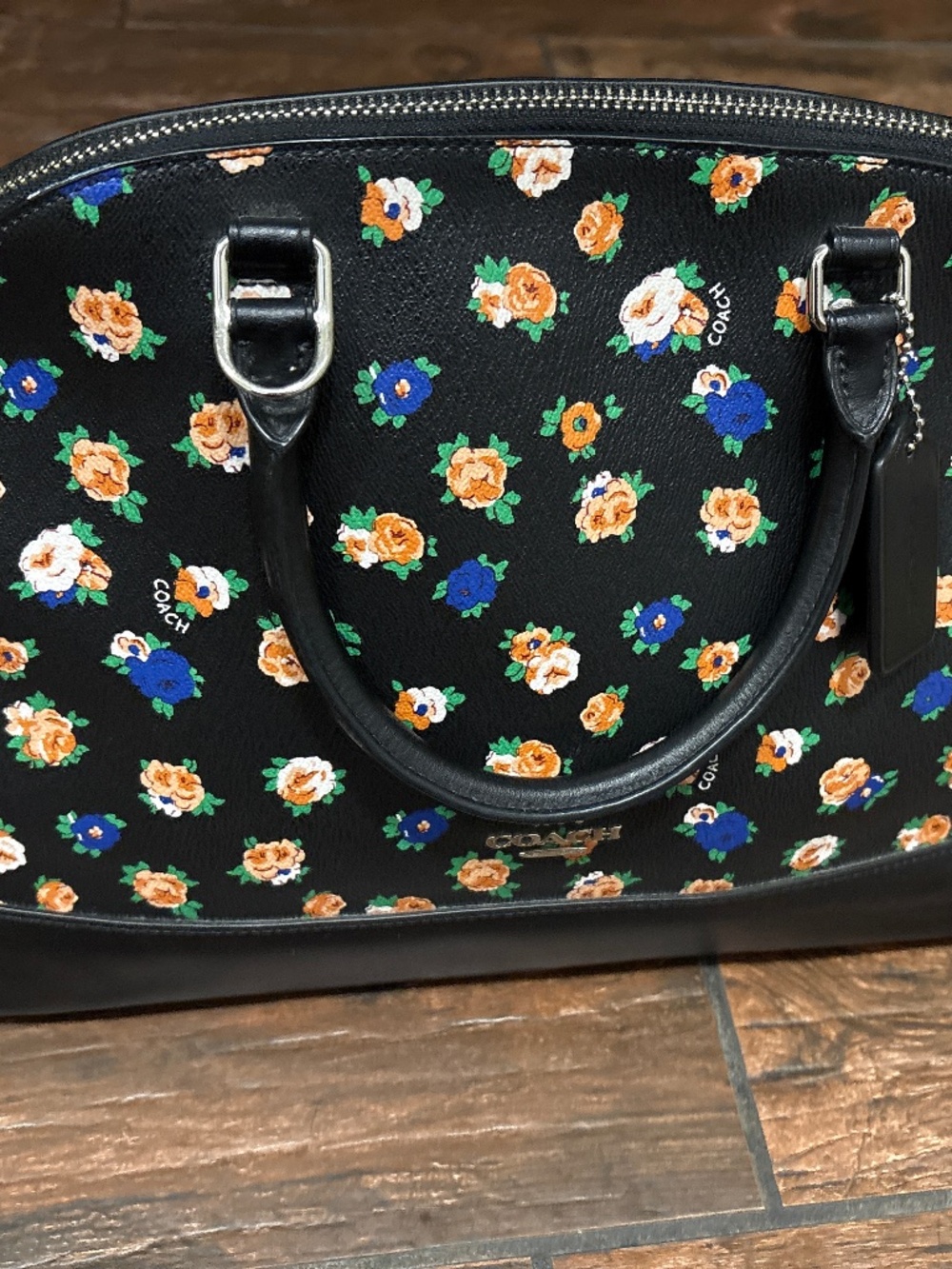 Coach Black flowered Crossbody Bag